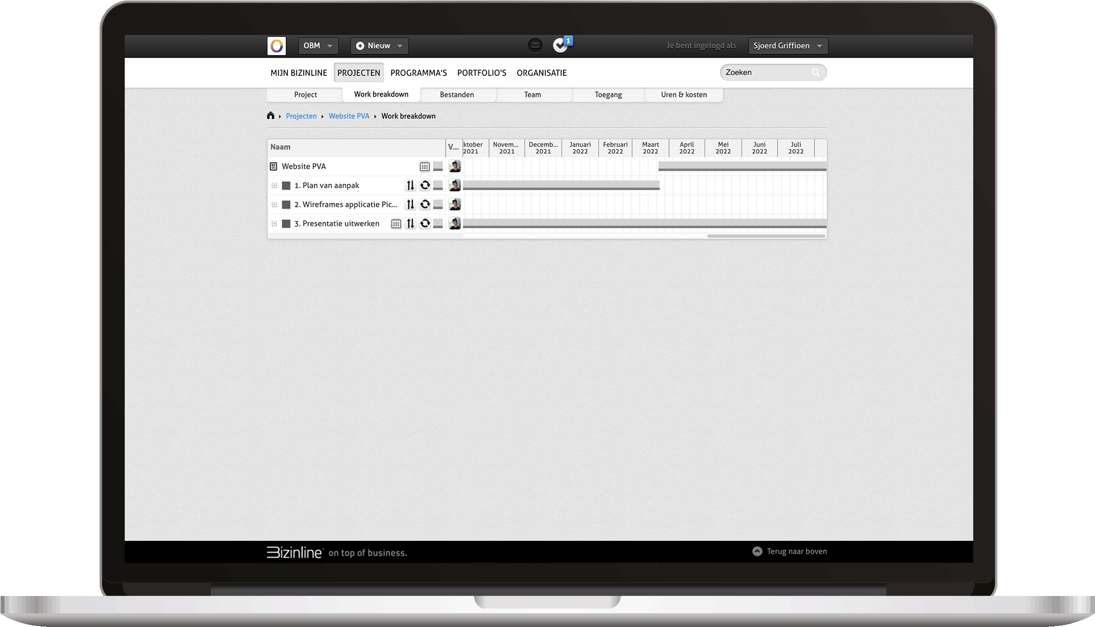 Bizinline Example Dashboard